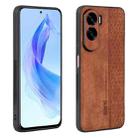 For Honor X50i AZNS 3D Embossed Skin Feel Phone Case(Brown) - 1