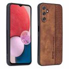 For Samsung Galaxy M14 AZNS 3D Embossed Skin Feel Phone Case(Brown) - 1