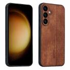 For Samsung Galaxy S23 FE 5G AZNS 3D Embossed Skin Feel Phone Case(Brown) - 1