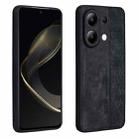 For Xiaomi Redmi Note 13 4G AZNS 3D Embossed Skin Feel Phone Case(Black) - 1