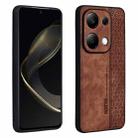 For Xiaomi Redmi Note 13 Pro 4G AZNS 3D Embossed Skin Feel Phone Case(Brown) - 1