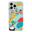 For iPhone 14 Pro Max IMD Cute Animal Pattern Phone Case(Giraffe) - 1