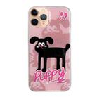 For iPhone 11 Pro Max IMD Cute Animal Pattern Phone Case(Black Puppy) - 1