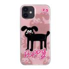 For iPhone 11 IMD Cute Animal Pattern Phone Case(Black Puppy) - 1