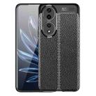 For Honor 90 Litchi Texture Shockproof TPU Phone Case(Black) - 1