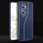 For Honor 100 Litchi Texture Shockproof TPU Phone Case(Blue) - 1