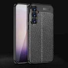For Samsung Galaxy S24 5G Litchi Texture Shockproof TPU Phone Case(Black) - 1