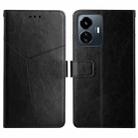 For vivo Y77E 5G HT01 Y-shaped Pattern Flip Leather Phone Case(Black) - 1