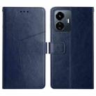 For vivo Y77E 5G HT01 Y-shaped Pattern Flip Leather Phone Case(Blue) - 1