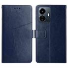 For vivo Y77 5G Global / Y22S 4G Global  HT01 Y-shaped Pattern Flip Leather Phone Case(Blue) - 1