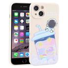 For iPhone 6 Plus / 6s Plus Milk Tea Astronaut Pattern Liquid Silicone Phone Case(Ivory White) - 1