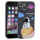 For iPhone 6 Plus / 6s Plus Milk Tea Astronaut Pattern Liquid Silicone Phone Case(Ivory Black) - 1