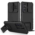 For Samsung Galaxy A54 5G Stereoscopic Holder Sliding Camshield Phone Case(Black) - 1