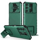 For Samsung Galaxy A05s Stereoscopic Holder Sliding Camshield Phone Case(Green) - 1