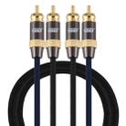 EMK 2 x RCA Male to 2 x RCA Male Gold Plated Connector Nylon Braid Coaxial Audio Cable for TV / Amplifier / Home Theater / DVD, Cable Length:1m(Black) - 1