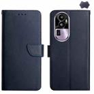 For OPPO Reno10 Pro+ Genuine Leather Fingerprint-proof Flip Phone Case(Blue) - 1