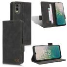 For Nokia C32 Magnetic Clasp Leather Phone Case(Black) - 1