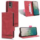 For Nokia C32 Magnetic Clasp Leather Phone Case(Red) - 1