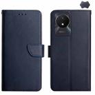 For vivo Y02A 4G / Y02 4G / Y11 2023 Genuine Leather Fingerprint-proof Flip Phone Case(Blue) - 1