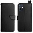 For vivo Y55S 5G 2023 / Y55 5G / T1 5G Genuine Leather Fingerprint-proof Flip Phone Case(Black) - 1