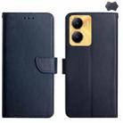 For vivo Y56 5G Global Genuine Leather Fingerprint-proof Flip Phone Case(Blue) - 1