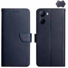 For vivo Y03 4G Genuine Leather Fingerprint-proof Flip Phone Case(Blue) - 1