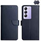 For vivo Y200e 5G/Y100 5G IDN/V30 Lite 5G India Genuine Leather Fingerprint-proof Flip Phone Case(Blue) - 1