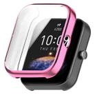 For Amazfit Bip 3 / Bip 3 Pro Universal Full Coverage TPU Electroplating Watch Protective Case(Pink) - 1