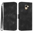 For Samsung Galaxy A6 2018 Line Pattern Skin Feel Leather Phone Case(Black) - 1