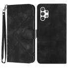 For Samsung Galaxy A13 4G Line Pattern Skin Feel Leather Phone Case(Black) - 1