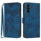 For Samsung Galaxy A14 5G Line Pattern Skin Feel Leather Phone Case(Royal Blue) - 1