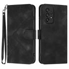 For Samsung Galaxy A33 5G Line Pattern Skin Feel Leather Phone Case(Black) - 1