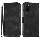 For Samsung Galaxy A41 Line Pattern Skin Feel Leather Phone Case(Black) - 1