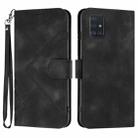 For Samsung Galaxy A51 4G Line Pattern Skin Feel Leather Phone Case(Black) - 1