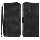 For Samsung Galaxy A52 4G/5G Line Pattern Skin Feel Leather Phone Case(Black) - 1