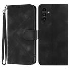 For Samsung Galaxy A54 5G Line Pattern Skin Feel Leather Phone Case(Black) - 1