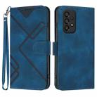 For Samsung Galaxy A73 5G Line Pattern Skin Feel Leather Phone Case(Royal Blue) - 1