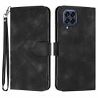 For Samsung Galaxy M53 5G Line Pattern Skin Feel Leather Phone Case(Black) - 1