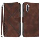 For Samsung Galaxy Note10 / Note10 5G Line Pattern Skin Feel Leather Phone Case(Coffee) - 1