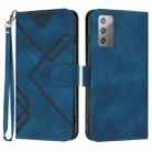 For Samsung Galaxy Note20 Line Pattern Skin Feel Leather Phone Case(Royal Blue) - 1