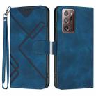 For Samsung Galaxy Note20 Ultra Line Pattern Skin Feel Leather Phone Case(Royal Blue) - 1