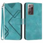 For Samsung Galaxy Note20 Ultra Line Pattern Skin Feel Leather Phone Case(Light Blue) - 1