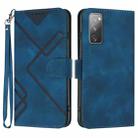 For Samsung Galaxy S20 FE Line Pattern Skin Feel Leather Phone Case(Royal Blue) - 1