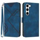 For Samsung Galaxy S23 5G Line Pattern Skin Feel Leather Phone Case(Royal Blue) - 1