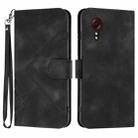 For Samsung Galaxy Xcover 5 Line Pattern Skin Feel Leather Phone Case(Black) - 1