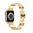 Diamond Metal Watch Band For Apple Watch 7 41mm(Gold) - 1