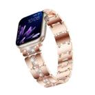 Diamond Metal Watch Band For Apple Watch Series 10 46mm(Rose Gold) - 2