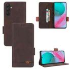 For Samsung Galaxy M54 5G Magnetic Clasp Leather Phone Case(Brown) - 1