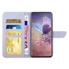 For OPPO A3x India HT03 Skin Feel Butterfly Embossed Flip Leather Phone Case(Purple) - 3