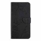 For OPPO A3x India HT03 Skin Feel Butterfly Embossed Flip Leather Phone Case(Black) - 2